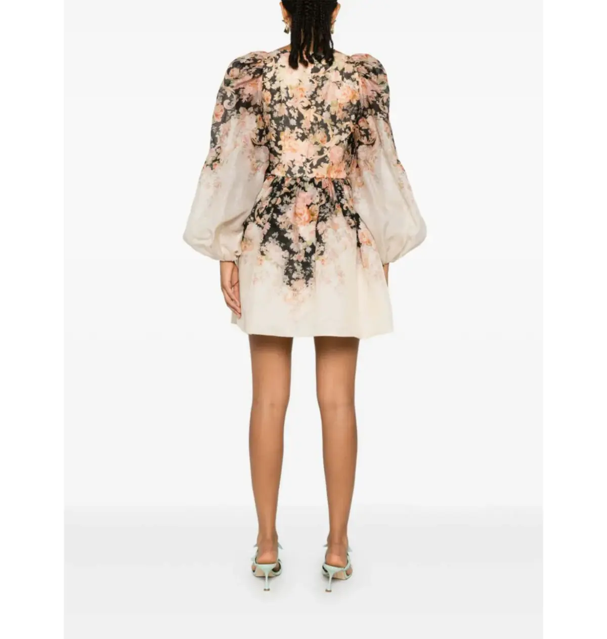 Zimmermann Illustration Draped Mini Dress in Tea Rococo Floral Size 3 / AU 14 - Image 2