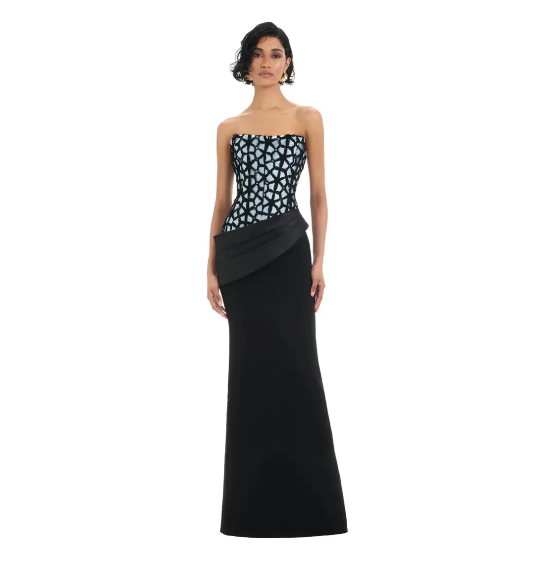 Eliya the Label Sidonia Gown Black/Blue Size XL / AU 14 for rent on The Volte - main image