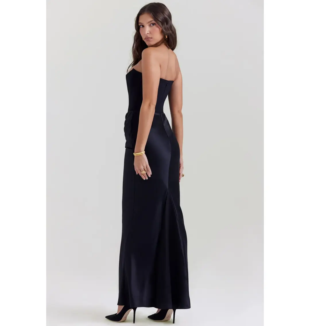 House of CB Persephone Strapless Corset Dress Black Size AU 14 for rent on The Volte - main image