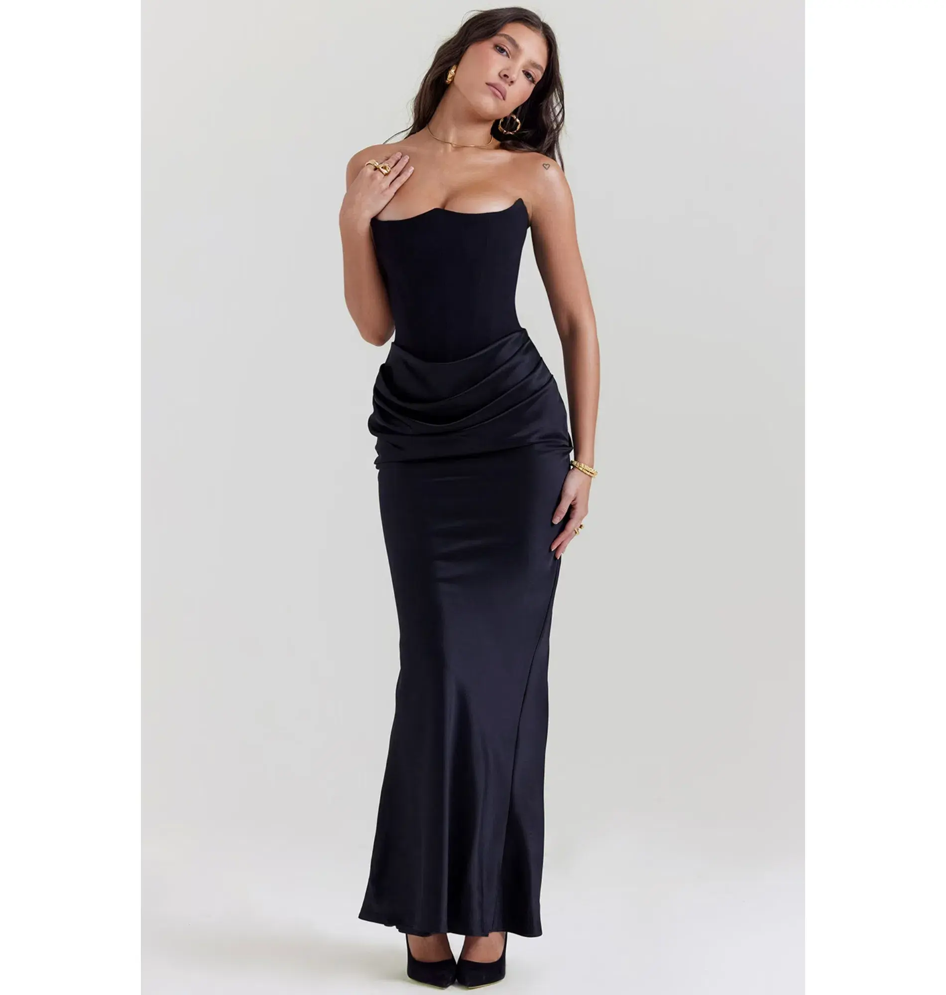 House of CB Persephone Strapless Corset Dress Black Size AU 12 - Image 2