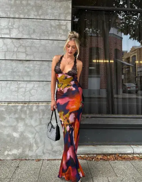 Rat & Boa Paola Floral Slip Dress Multi Size XS / AU 6 for rent on The Volte - main image