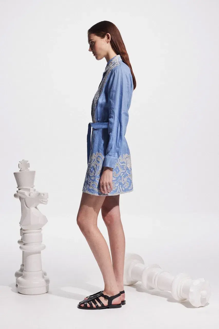 Alemais Arion Mini Dress Cornflower Blue Size AU 10  for rent on The Volte - main image