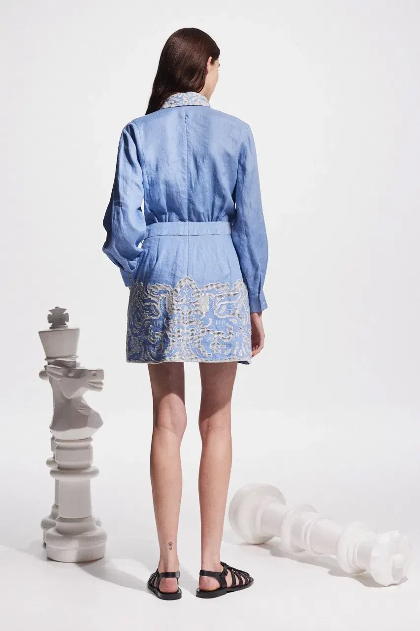 Alemais Arion Mini Dress Cornflower Blue Size AU 10  - Image 13