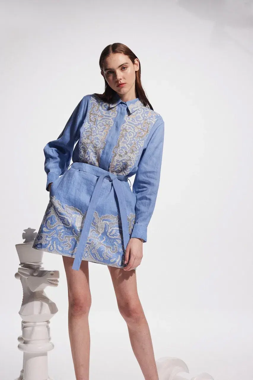 Alemais Arion Mini Dress Cornflower Blue Size AU 10  for rent on The Volte - main image