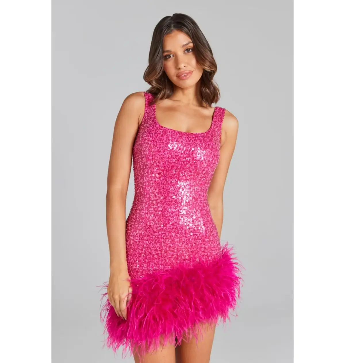 Nadine Merabi Evie Mini Dress Hot Pink Size S / AU 8 - Image 3
