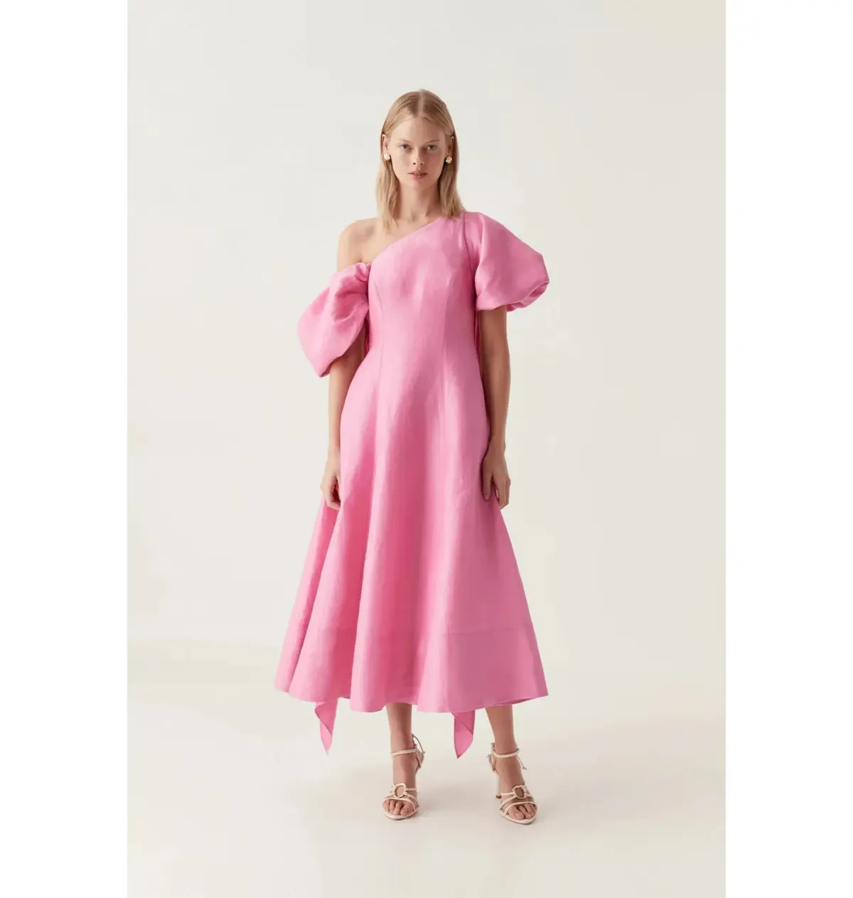 Aje Arista Tulip Sleeve Midi Dress Cerise Pink Size AU 14 - Image 1