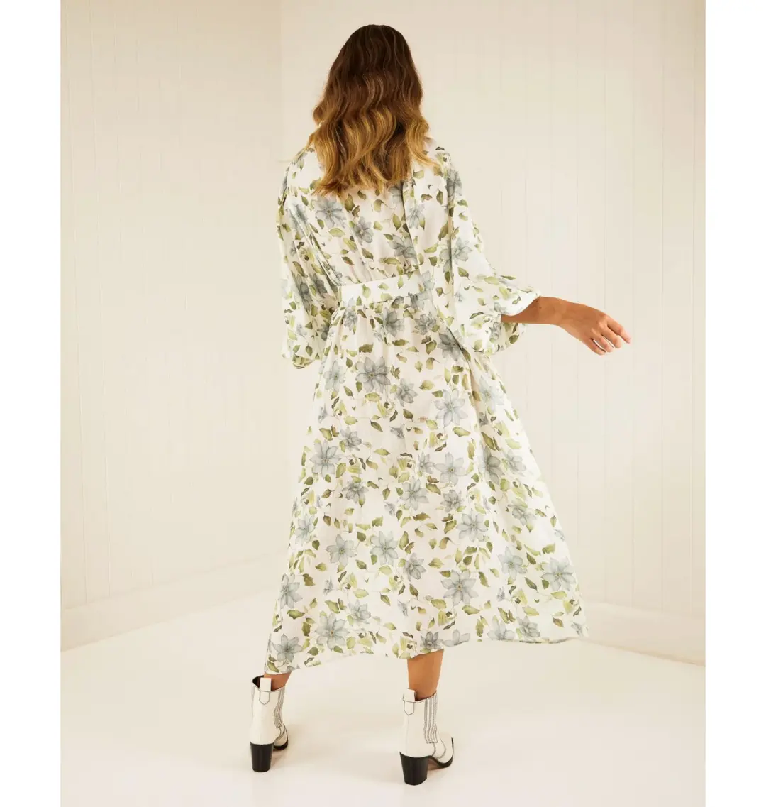 Palm Noosa Apollo Maxi Dress Blue Field Floral Size AU 8 for rent on The Volte - main image