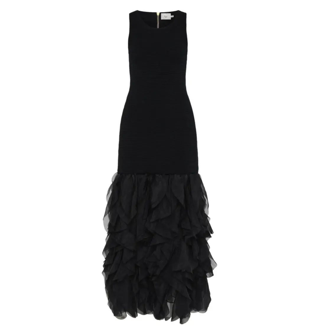 Aje Elations Knit Maxi Dress Black Size AU 8  for rent on The Volte - main image