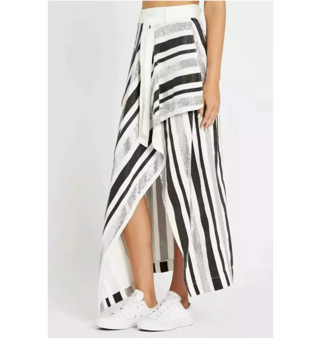 Sass and Bide The Front Row Maxi Skirt Black/Silver Size AU 6  for rent on The Volte - main image