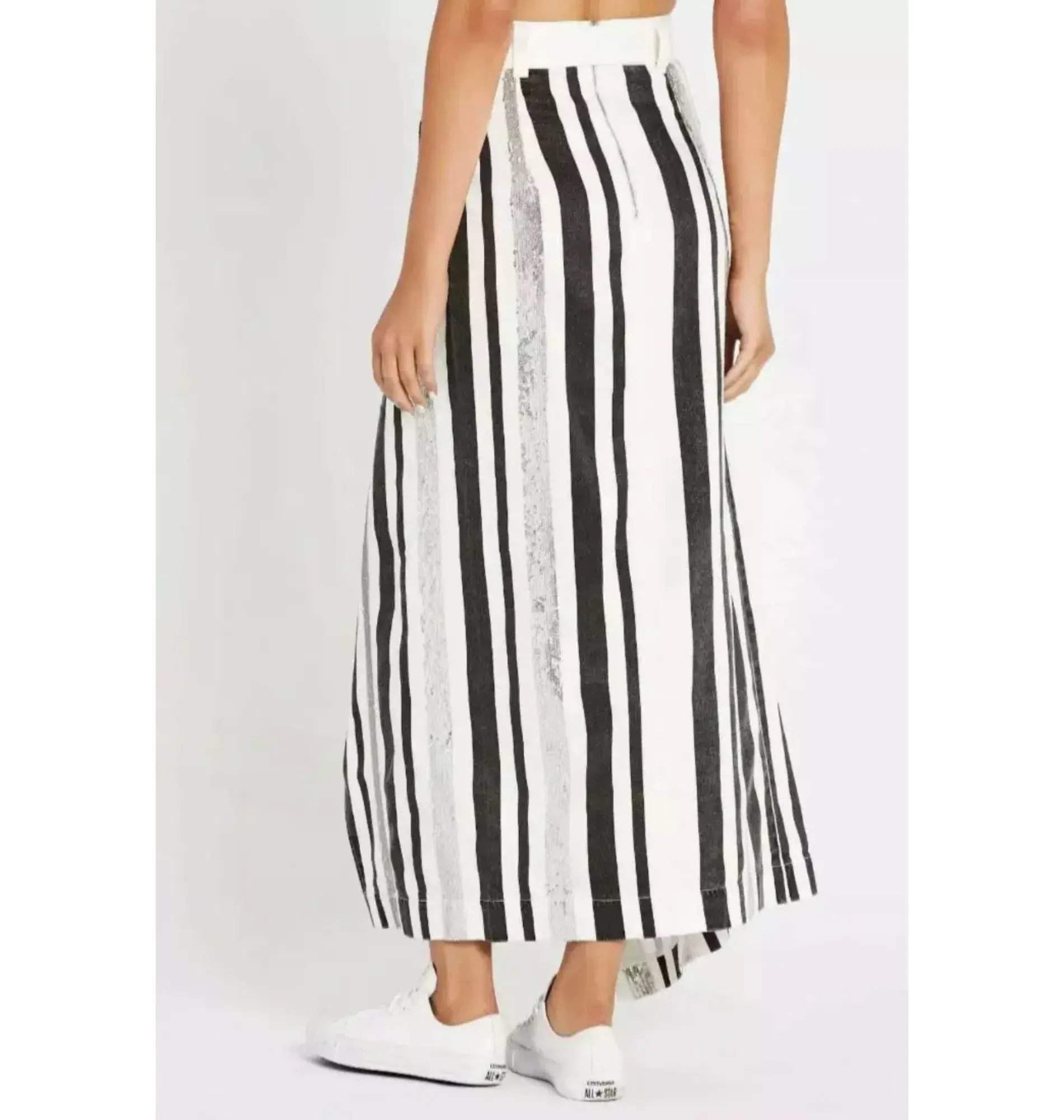 Sass and Bide The Front Row Maxi Skirt Black/Silver Size AU 6  - Image 3