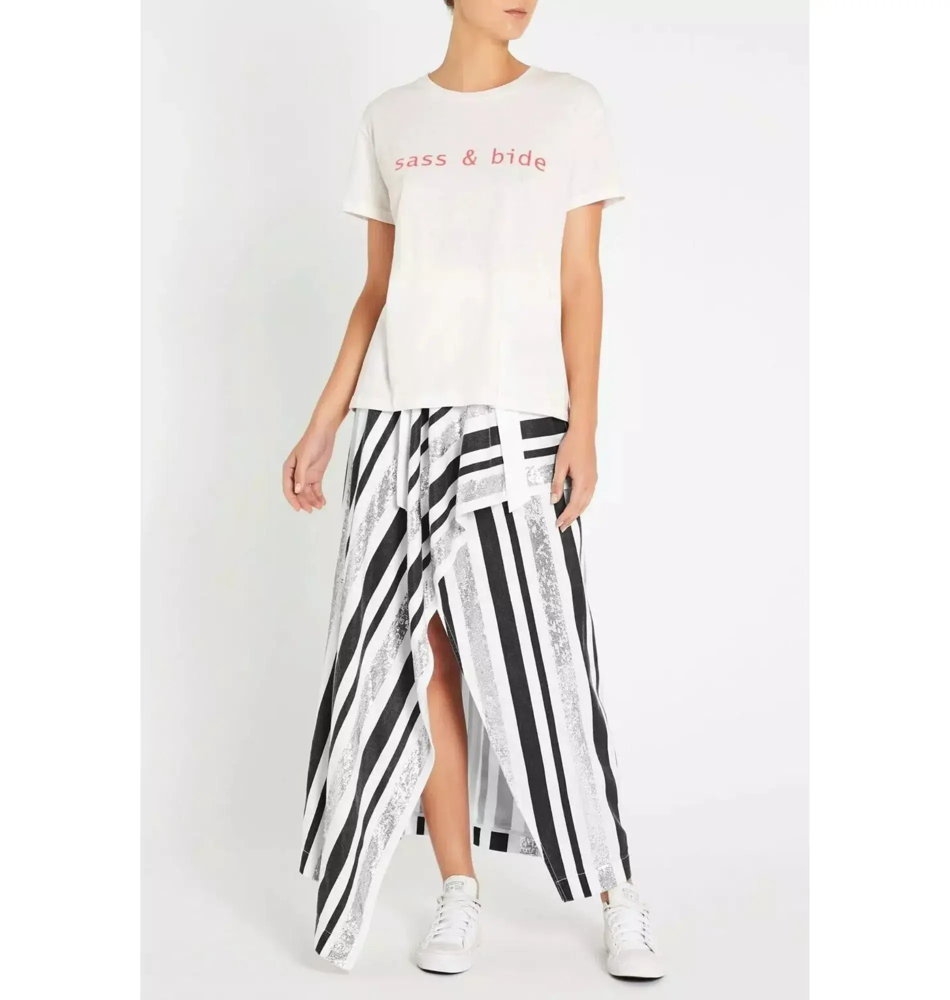 Sass and Bide The Front Row Maxi Skirt Black/Silver Size AU 6  - Image 1