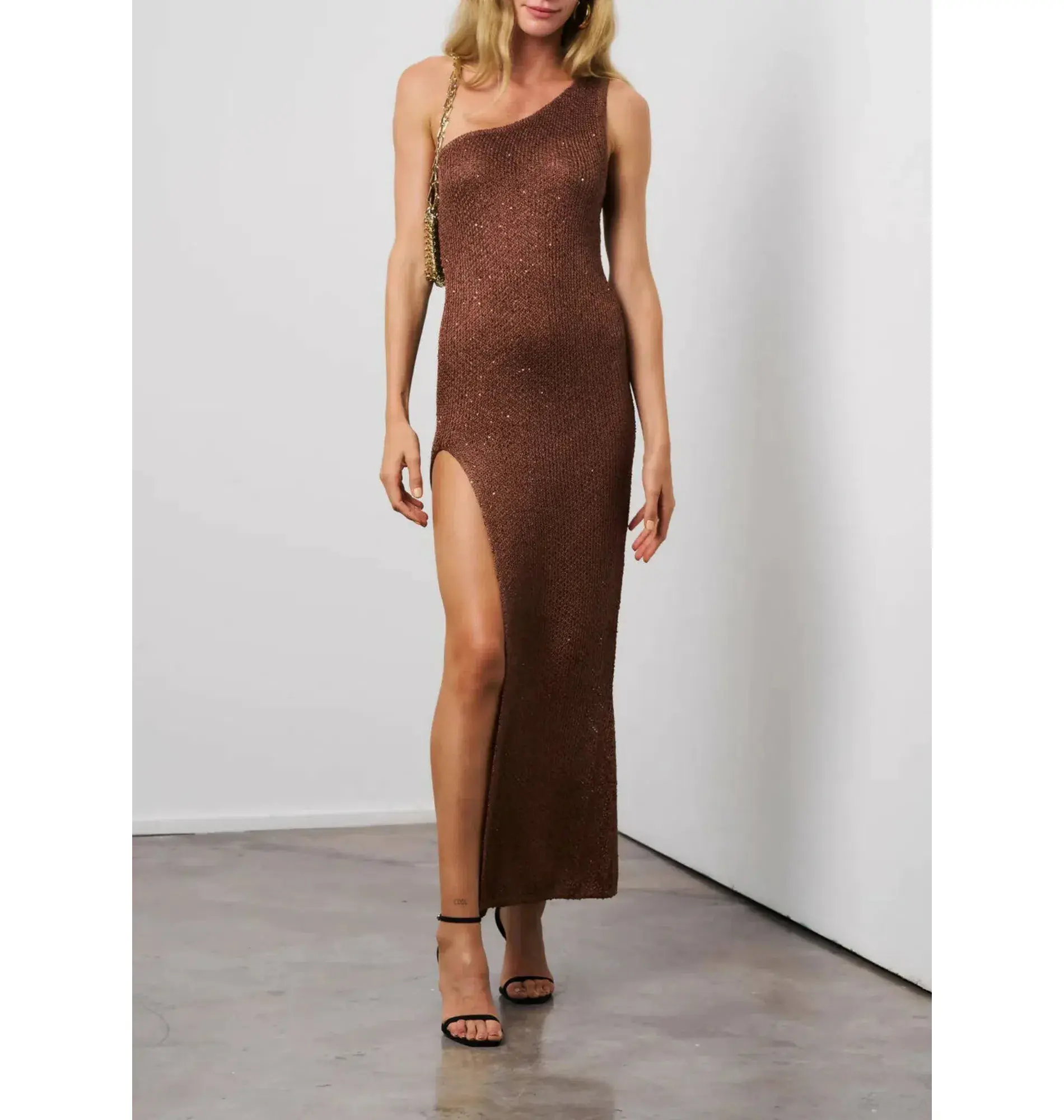 Asta Resort Split Sofia Dress Chocolate Size Small / AU 8 - Image 1