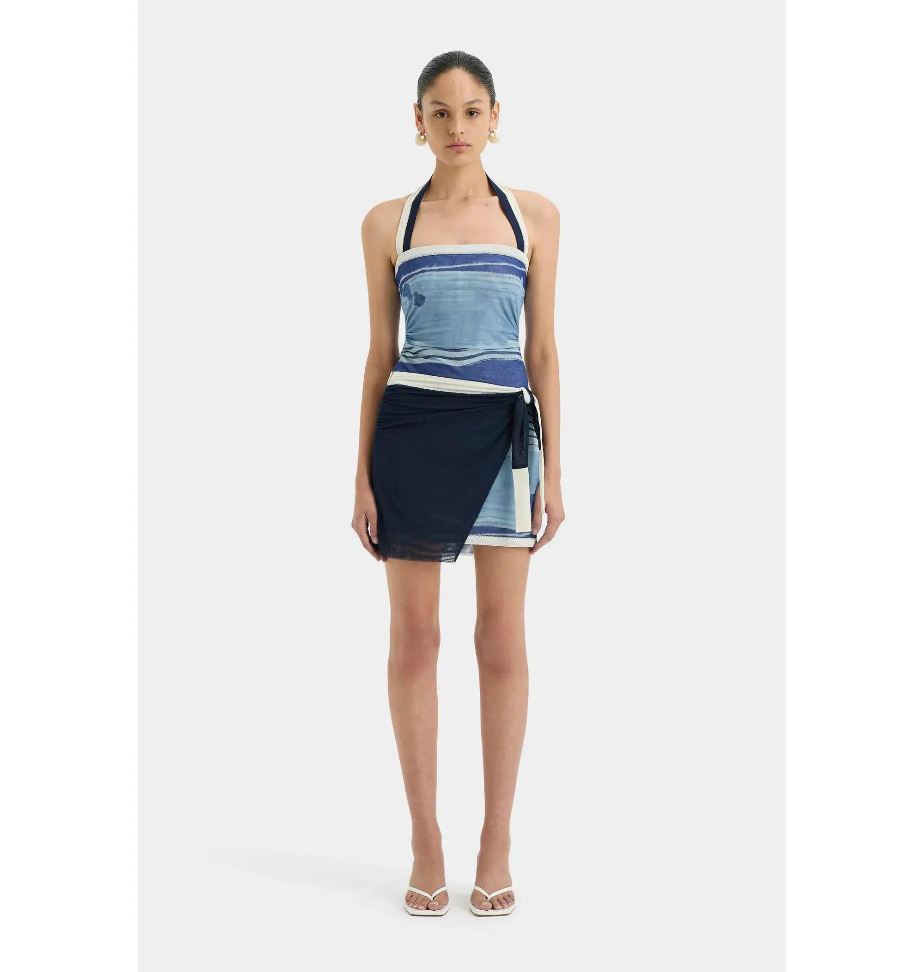Sir the Label Breeze Mini Dress in Shoreline Stripe Size 0 / AU 6  - Image 1