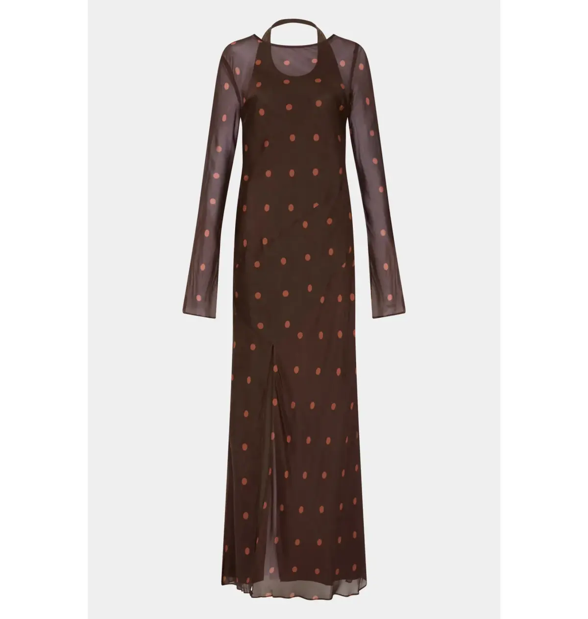Sir The Label Toni Long Sleeve Dress in Chocolate Polka Dot Size 1 / AU 8 - Image 7