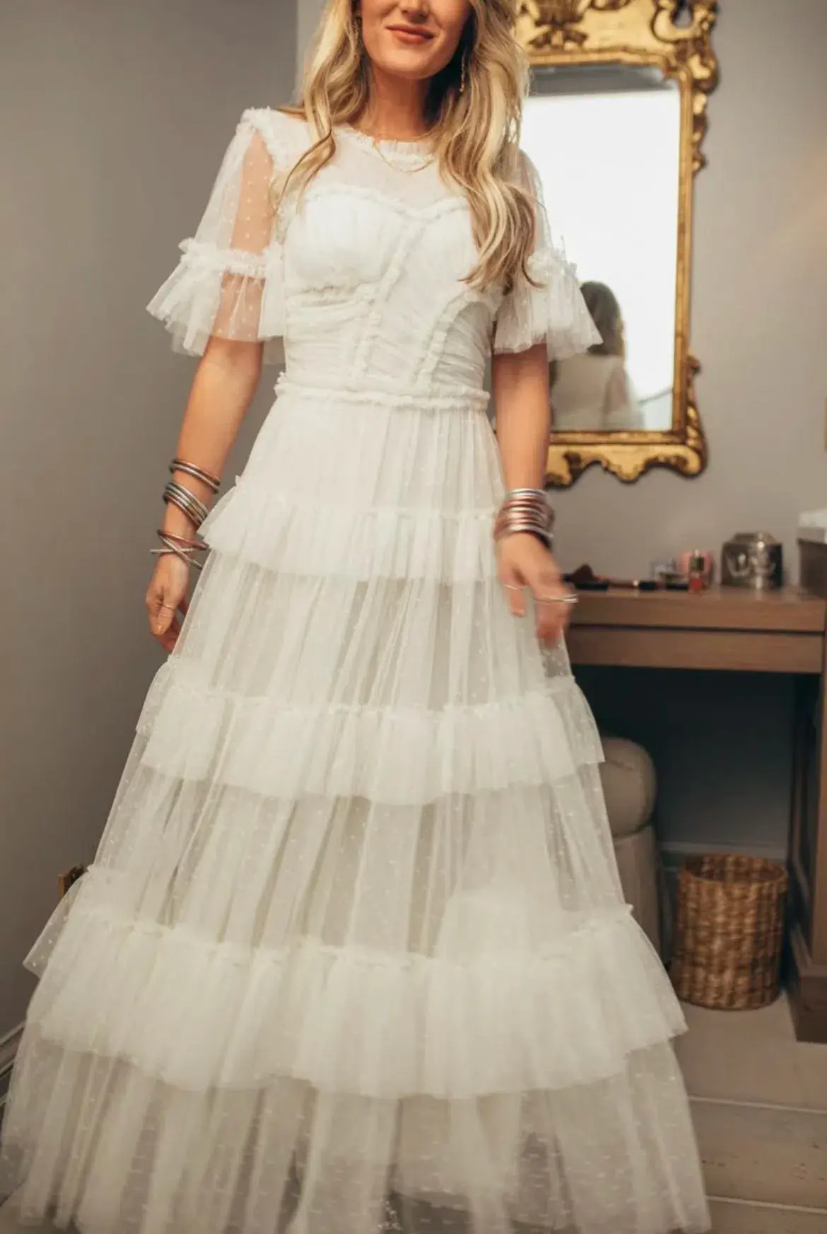 Ivy City Co Whimsical Dress in White Size 2XL / AU 20 - Image 2