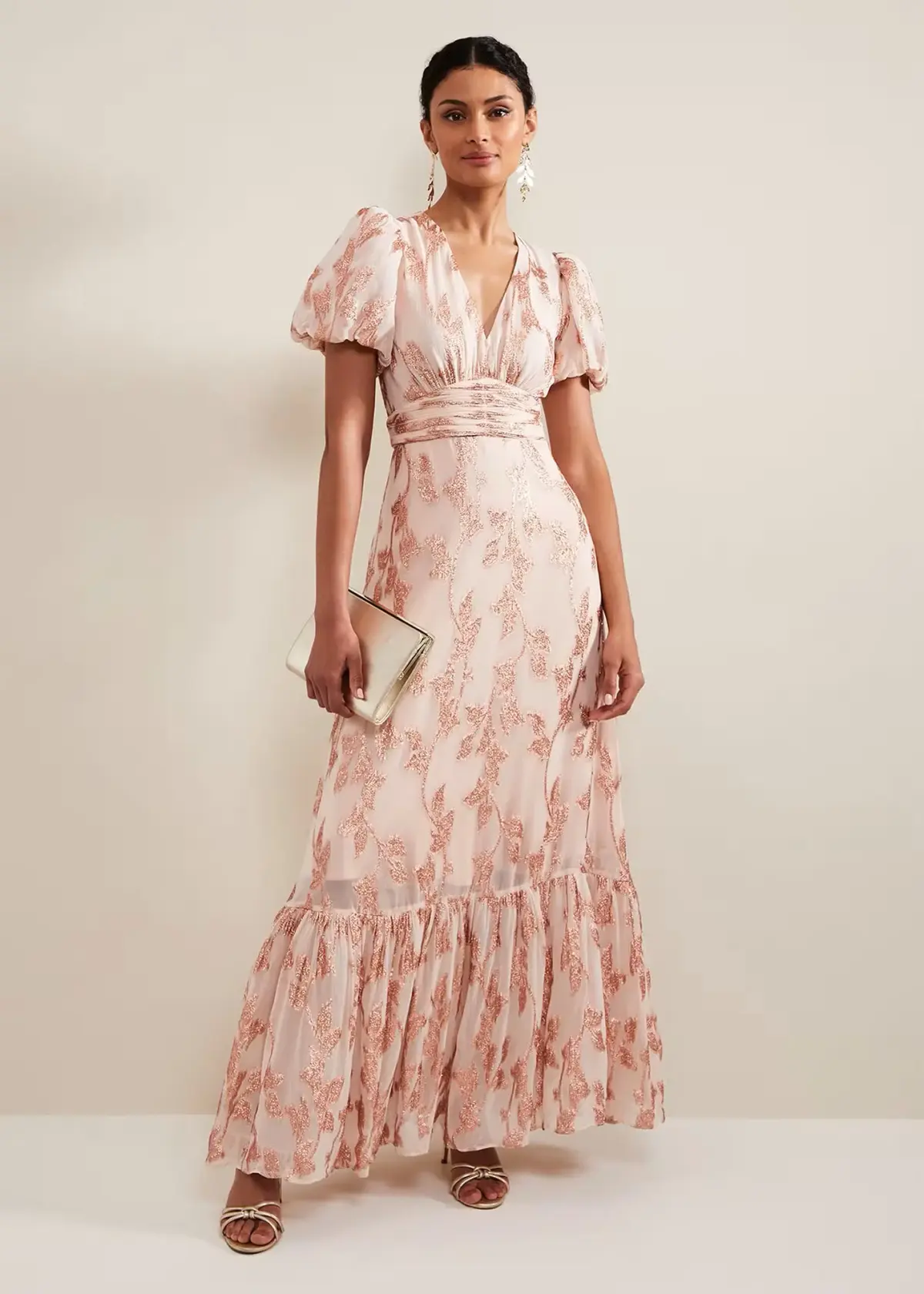 Phase Eight Genette Jacquard Pink Dress Pink Size 20 - Image 1