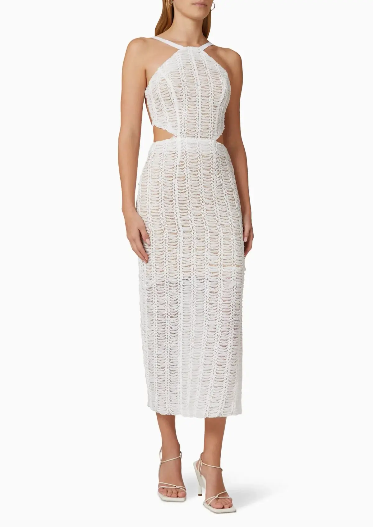 Elliatt Malina Lace Tulle Midi Dress in Ivory Size S / AU 8 - Image 1