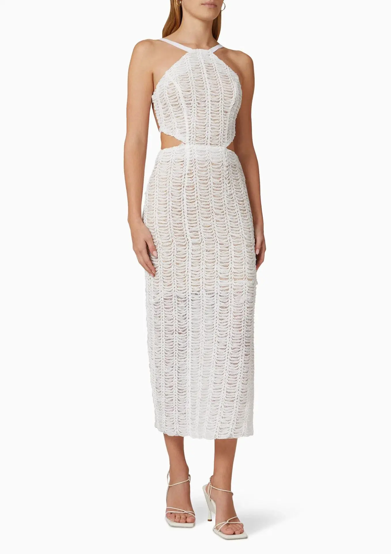 Elliatt Malina Lace Tulle Midi Dress in Ivory Size S / AU 8 - Image 1