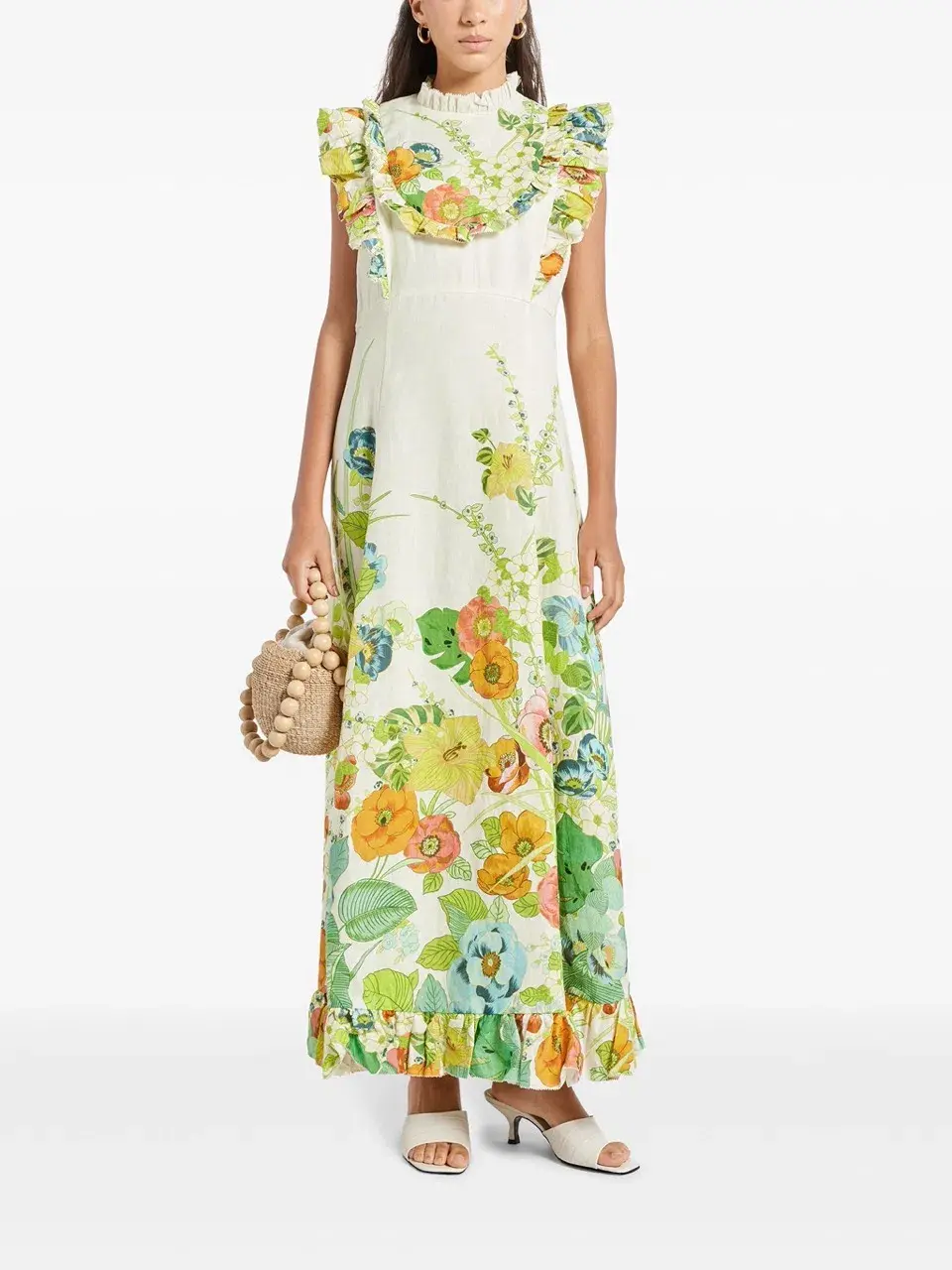 Alemais Constance Midi Ruffle Dress Floral Size 8 AU  - Image 1