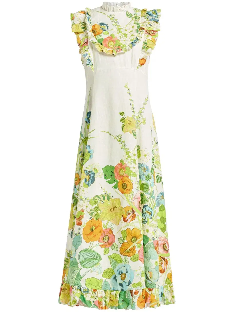 Alemais Constance Midi Ruffle Dress Floral Size 8 AU  for rent on The Volte - main image
