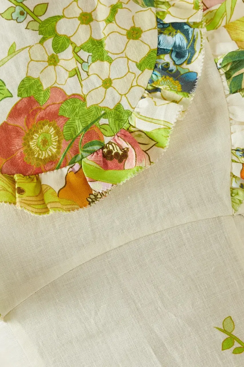 Alemais Constance Midi Ruffle Dress Floral Size 8 AU  for rent on The Volte - main image