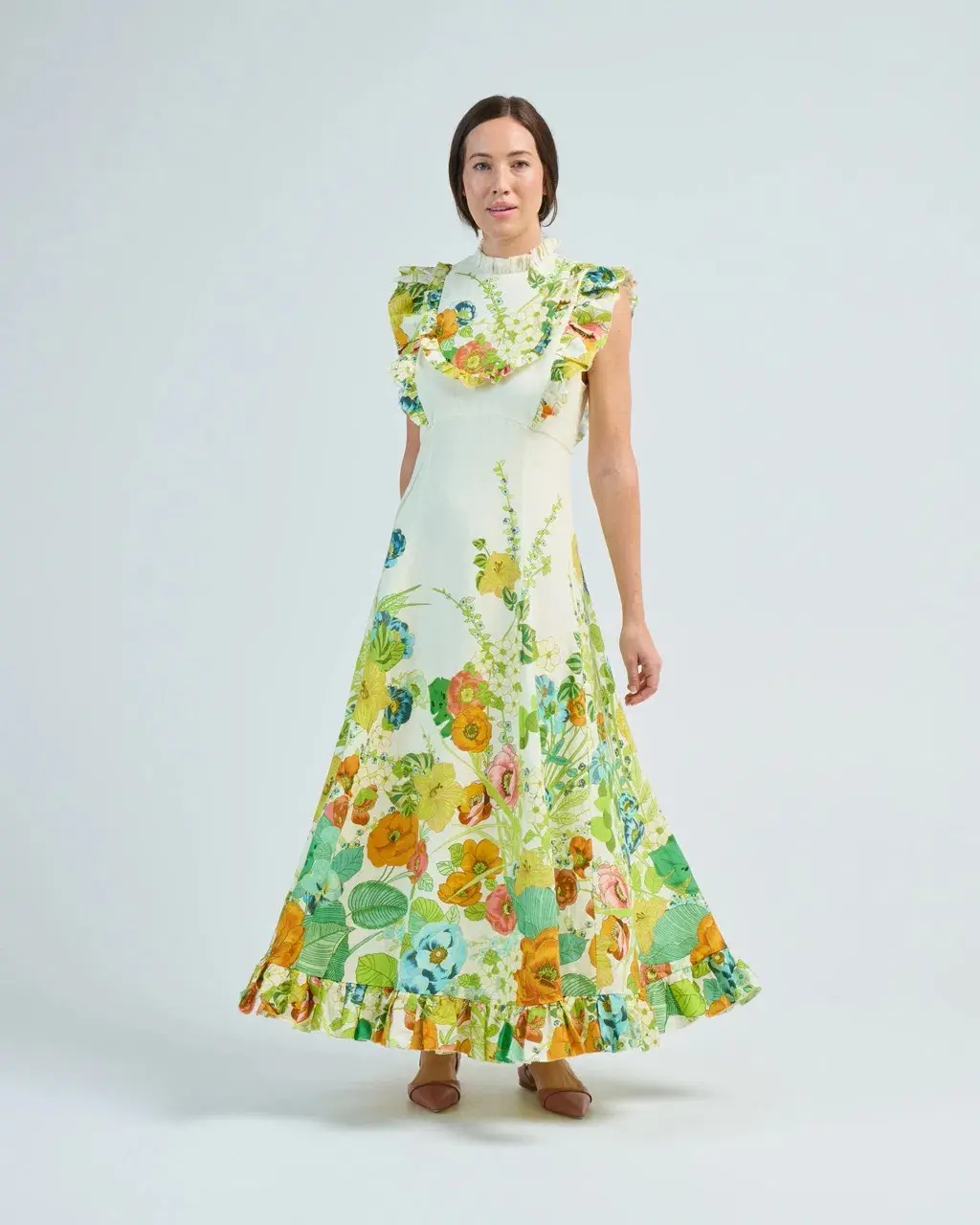Alemais Constance Midi Ruffle Dress Floral Size 8 AU  - Image 10