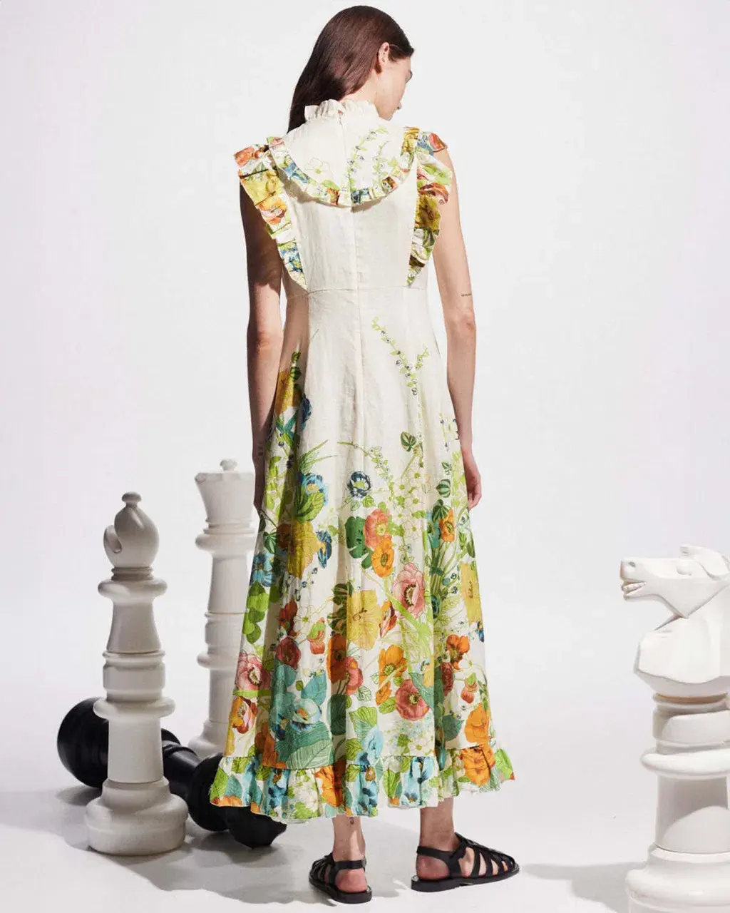 Alemais Constance Midi Ruffle Dress Floral Size 8 AU  - Image 14