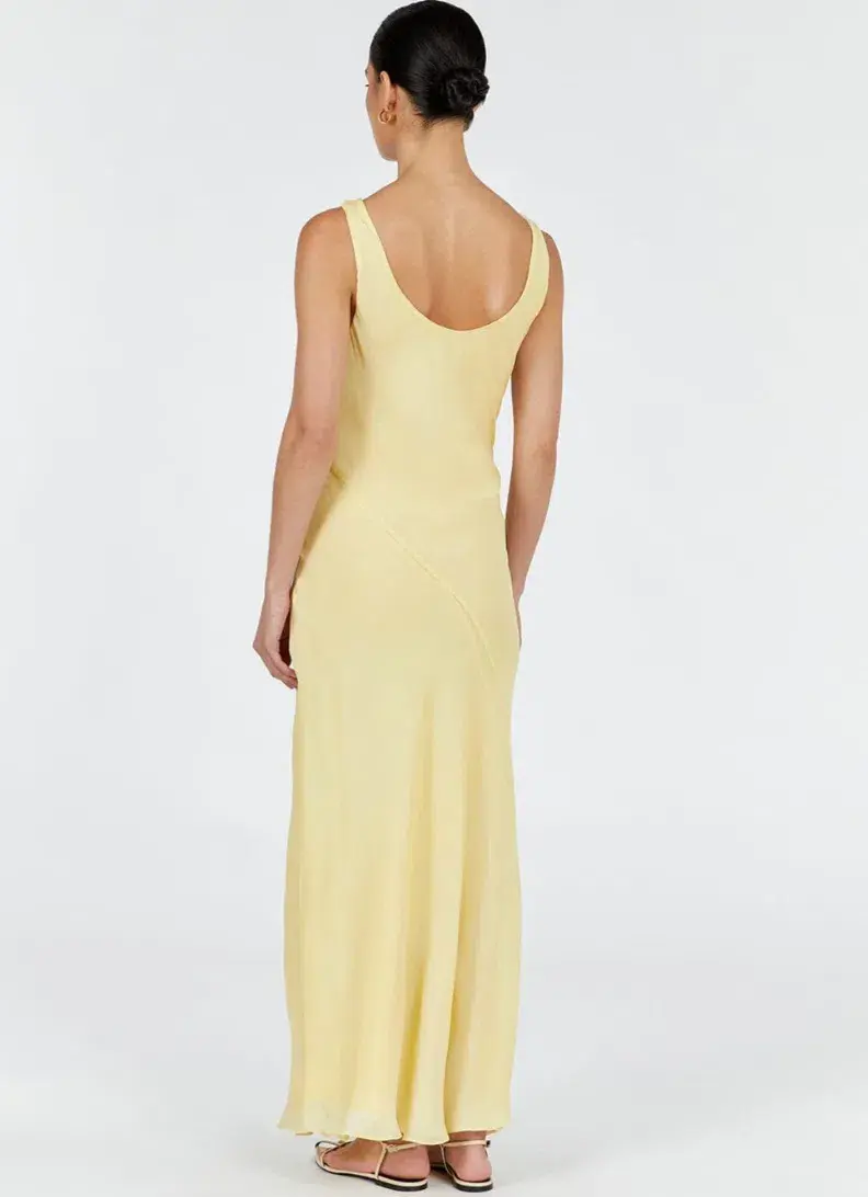 Dissh Johnny Cowl Neck Dress Lemon Yellow Size 6 for rent on The Volte - main image