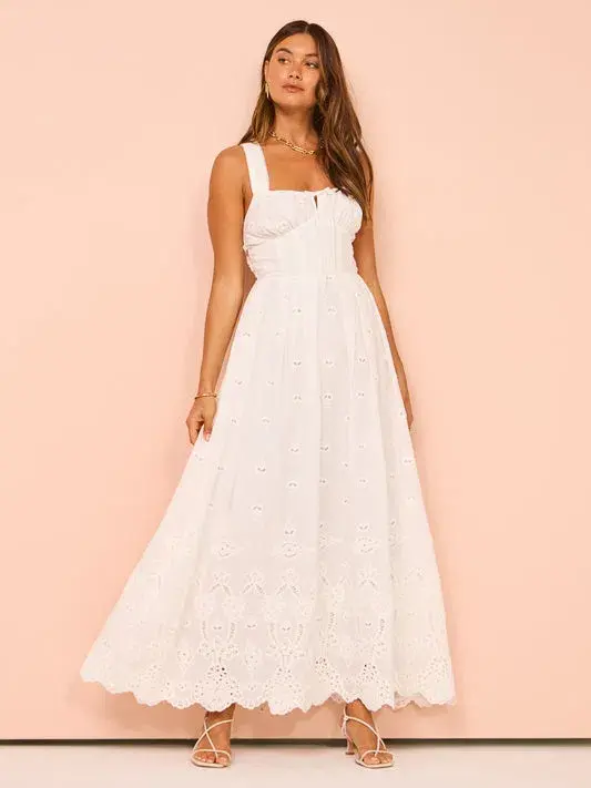 Hansen & Gretel Tulsa Maxi Dress in White Jasmine Size S / AU 8  - Image 2