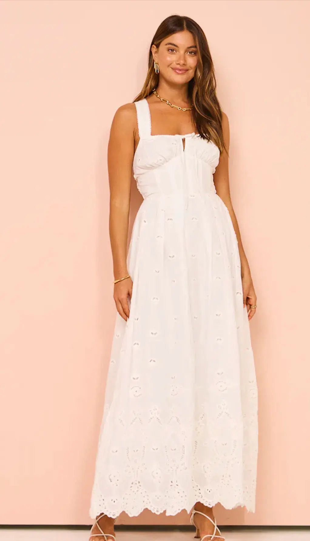 Hansen & Gretel Tulsa Maxi Dress in White Jasmine Size S / AU 8  - Image 5