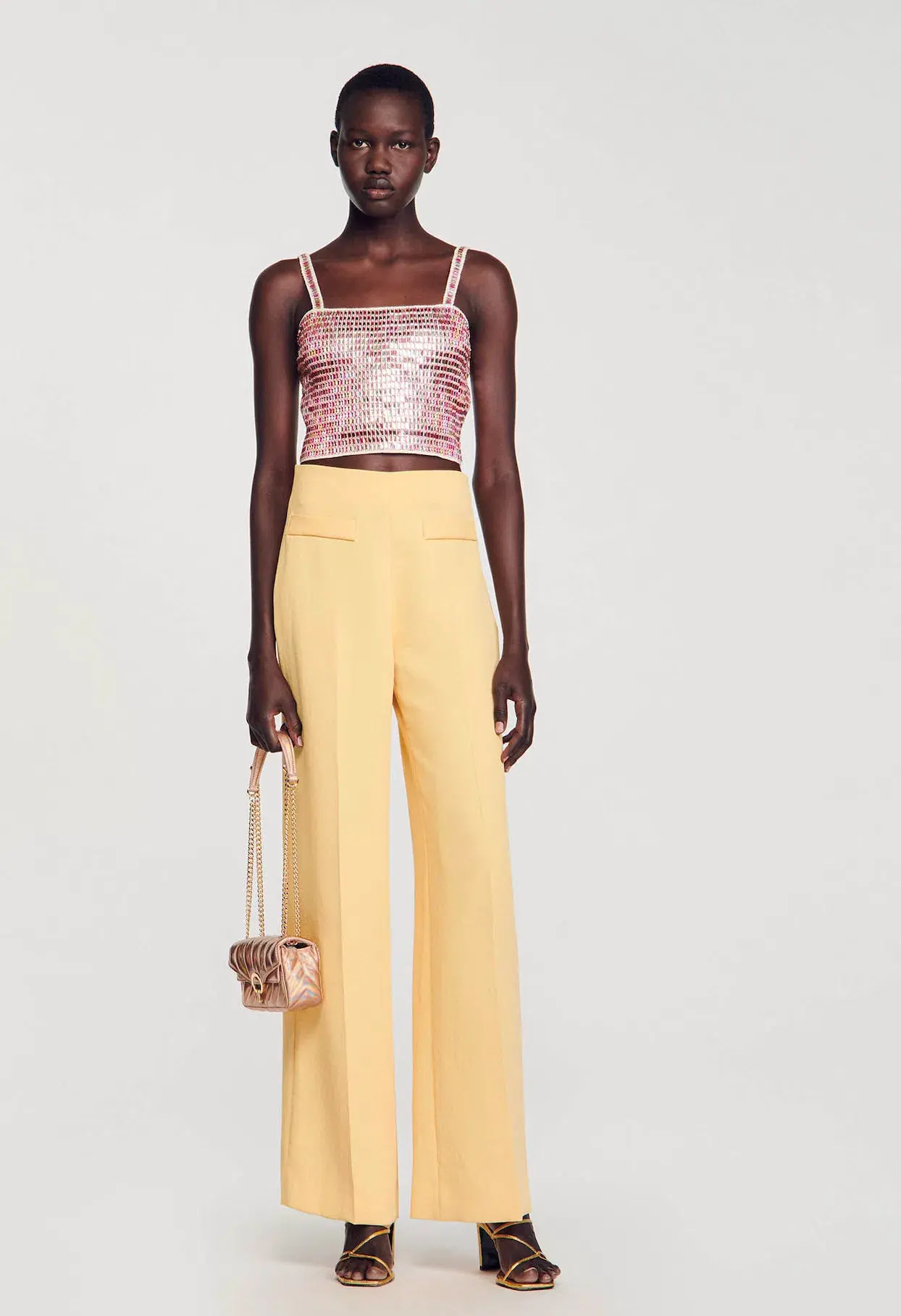 Sandro Pleated Pants Yellow Size 36 / AU 8 - Image 1