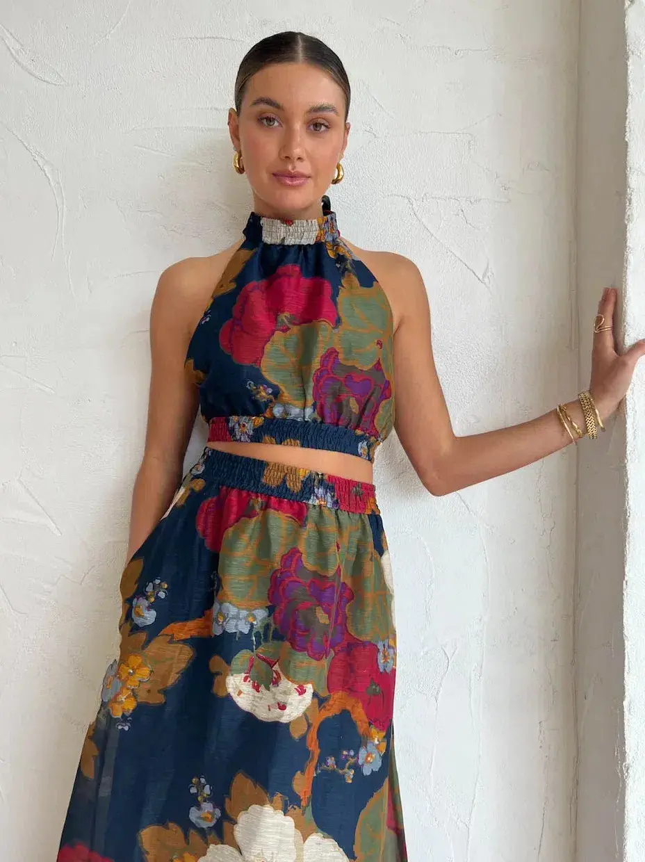 Sir the Label Bonita Halter Top and Maxi Skirt Set Floral Size 6 for rent on The Volte - main image