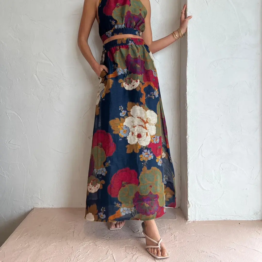 Sir the Label Bonita Halter Top and Maxi Skirt Set Floral Size 6 for rent on The Volte - main image