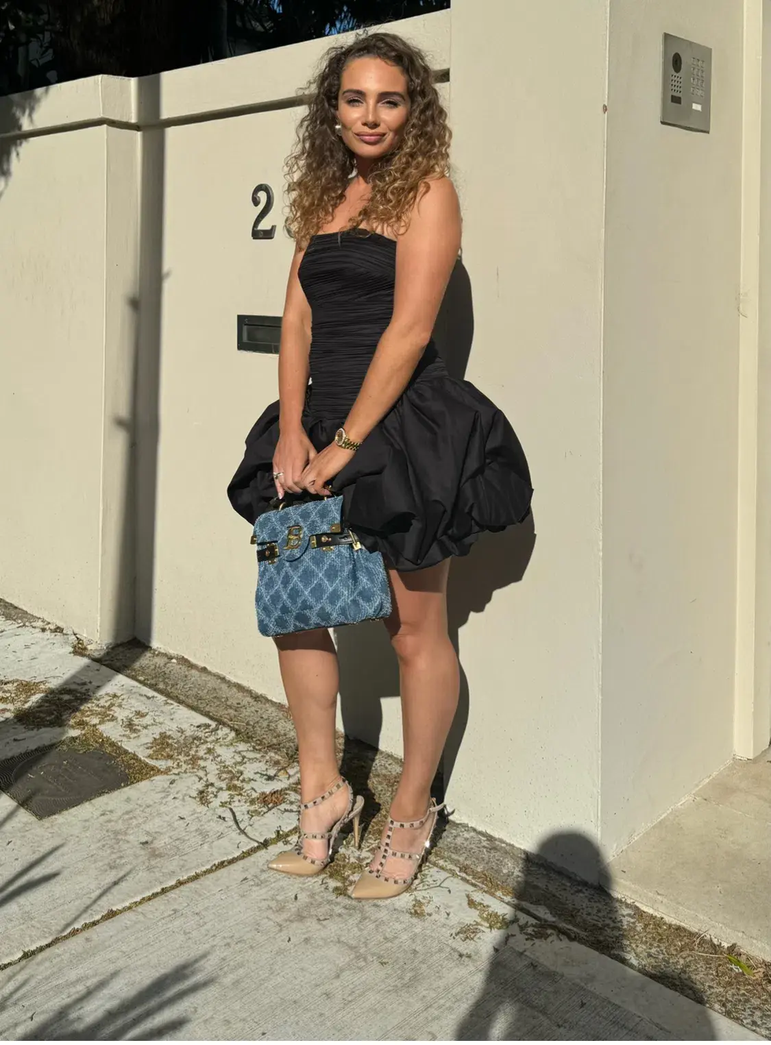 Aje Violette Bubble Hem Mini Dress Black Size 8 - Image 2