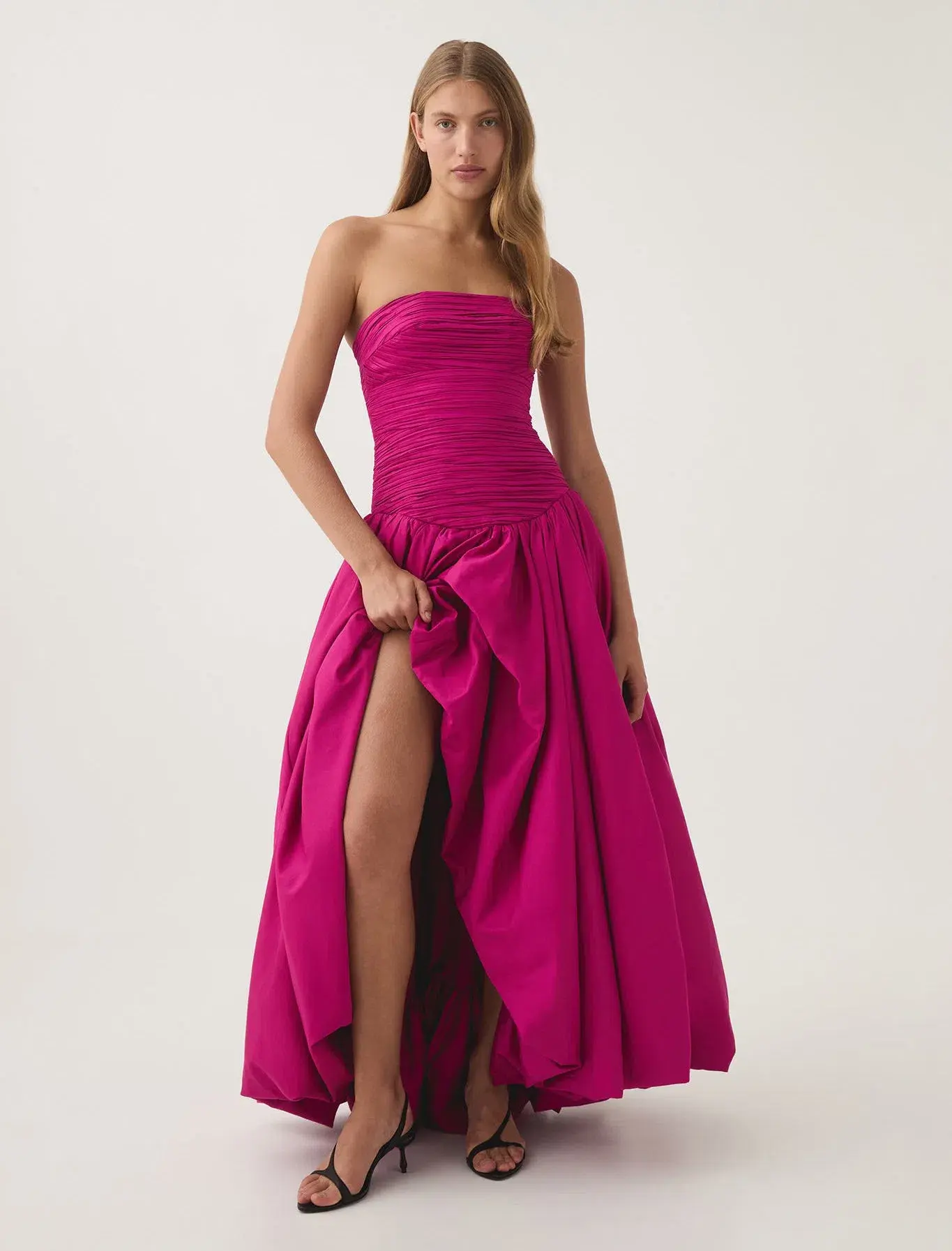 Aje Violette Bubble Hem Maxi Dress in Deep Magenta Size AU 6 - Image 1