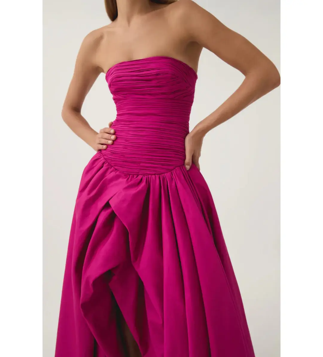 Aje Violette Bubble Hem Maxi Dress in Deep Magenta Size AU 6 for rent on The Volte - main image