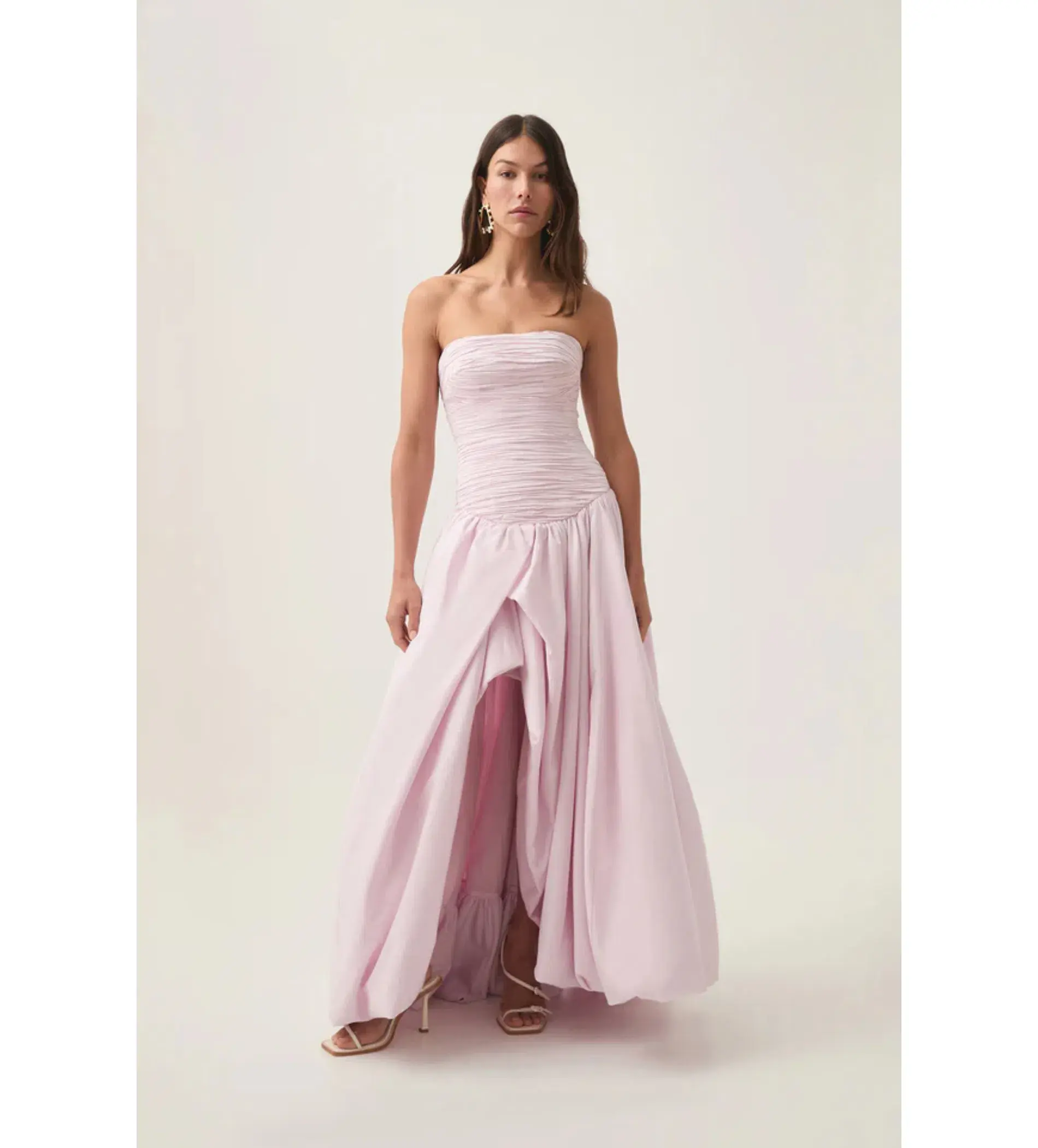 Aje Violette Bubble Hem Maxi Dress Pastel Pink Size AU 8 - Image 2