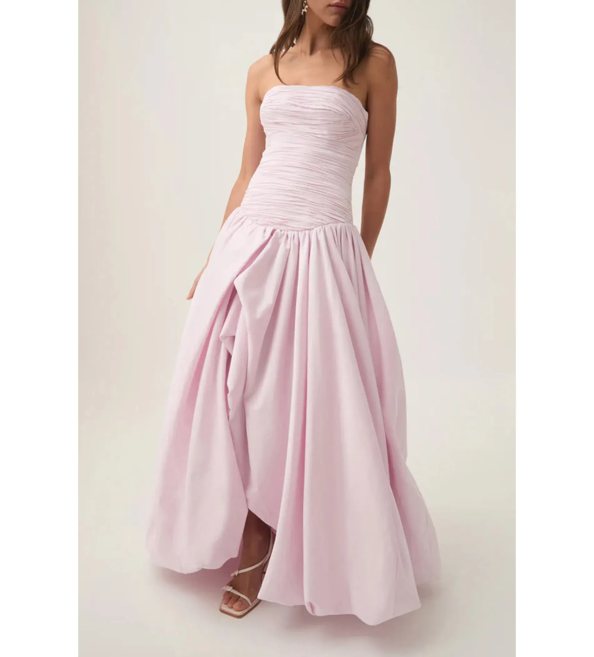 Aje Violette Bubble Hem Maxi Dress Pastel Pink Size AU 8 - Image 5