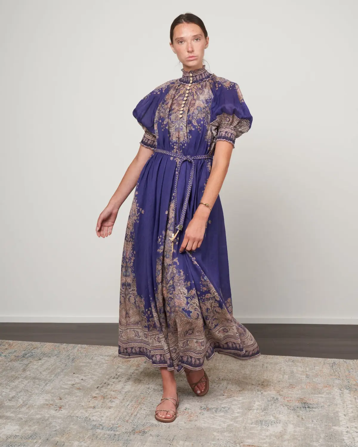 Zimmermann Anneke Swing Maxi Dress Indigo Paisley Size 2 / AU 12 - Image 1
