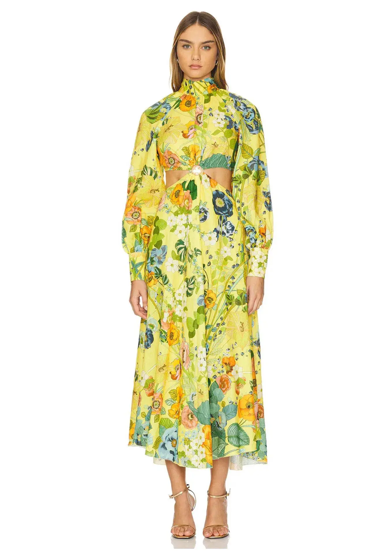 Alemais Cresida Cut Out Midi Dress Multi Size 10 - Image 1