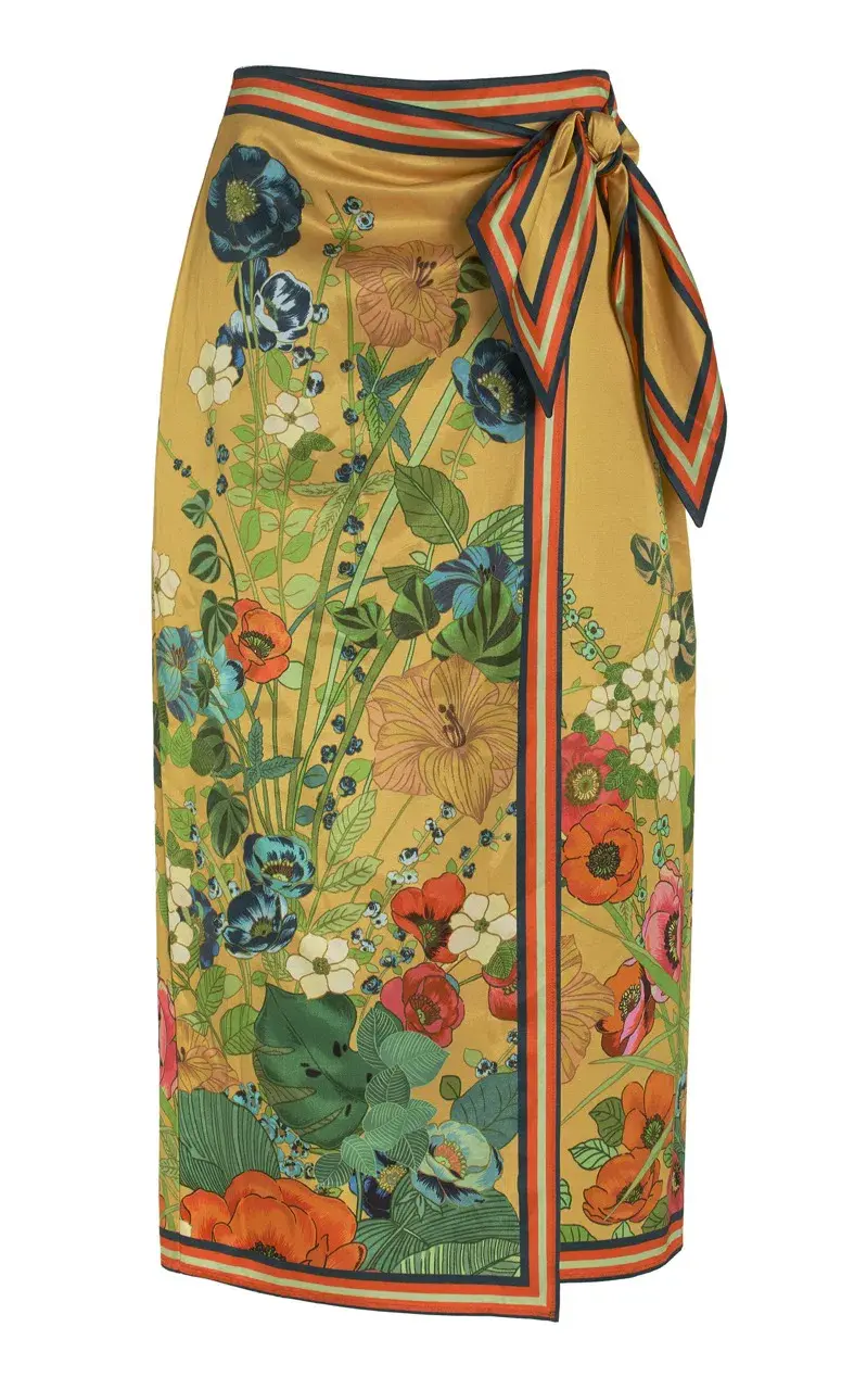 Alemais Cresida Halter Crop Top & Sarong Tie Midi Skirt Set Multi Size 10  - Image 5