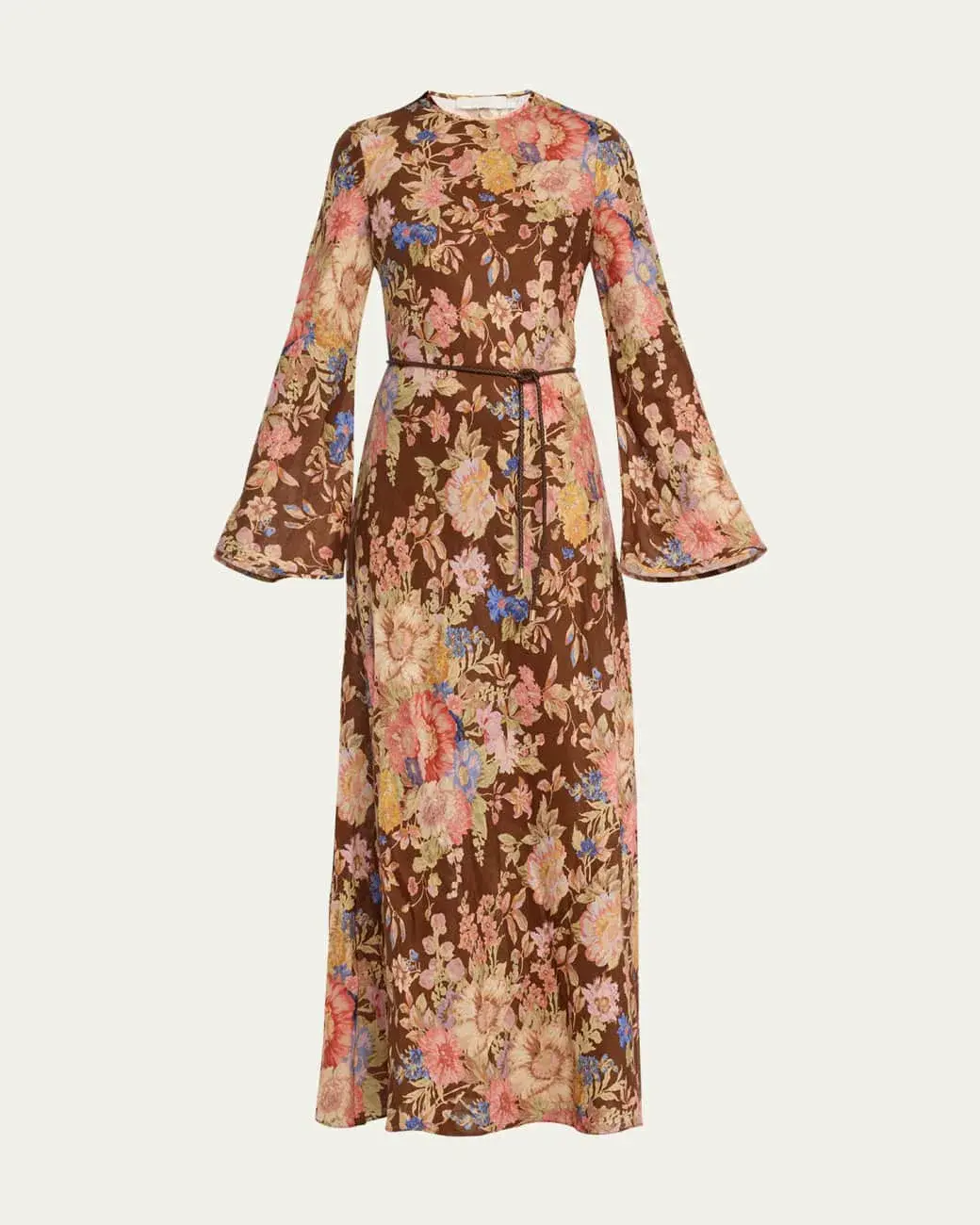 Zimmermann August Bias Maxi Dress Chocolate Floral Size 4 / AU 16 for rent on The Volte - main image
