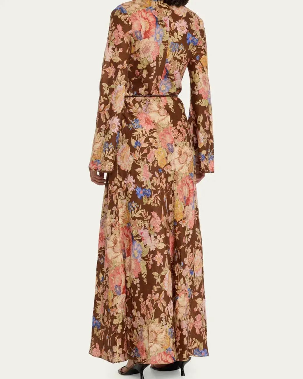 Zimmermann August Bias Maxi Dress Chocolate Floral Size 4 / AU 16 for rent on The Volte - main image