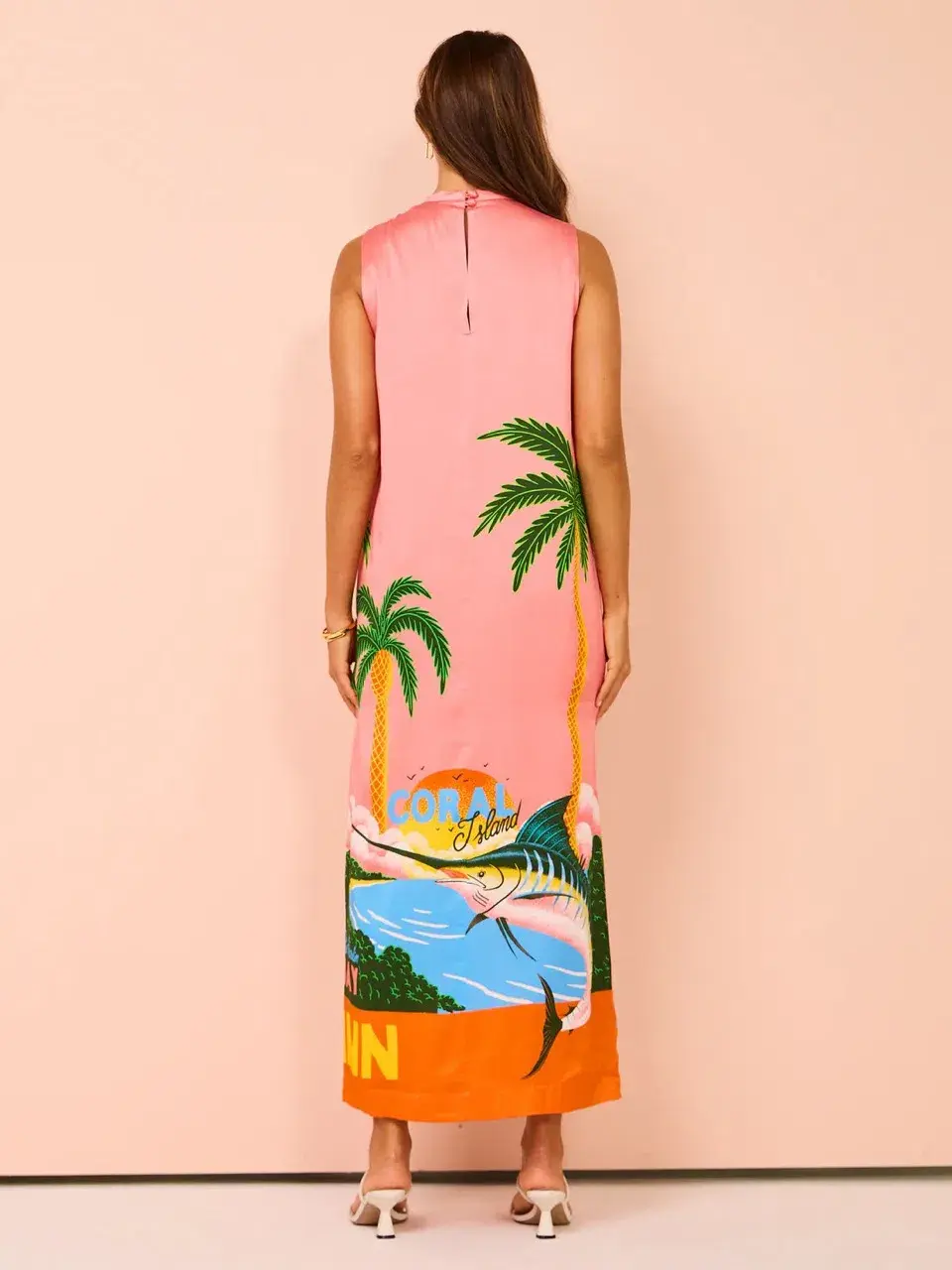 Alemais Paradiso Silk Midi Dress Pink Multi Size 10 AU for rent on The Volte - main image