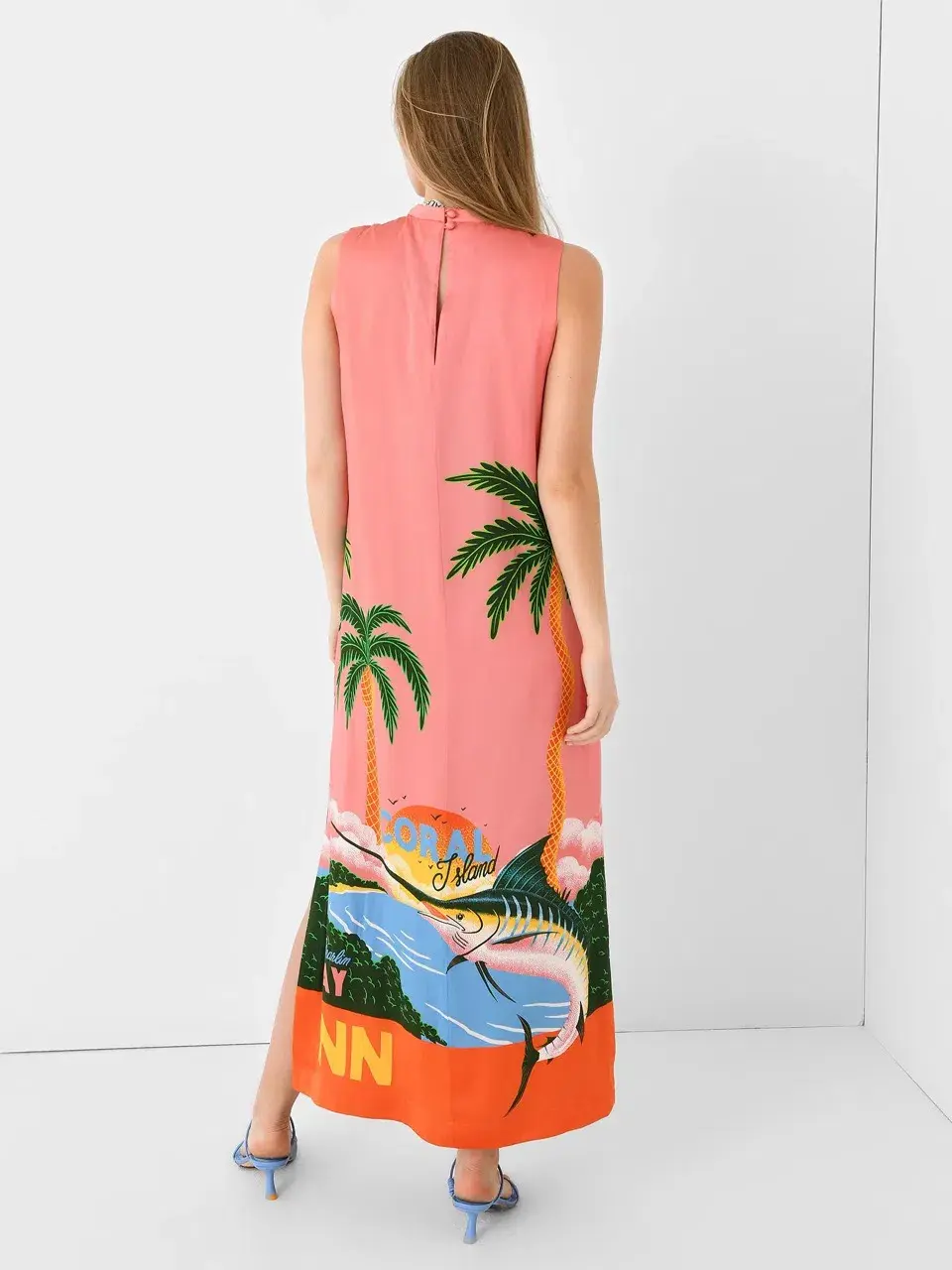 Alemais Paradiso Silk Midi Dress Pink Multi Size 10 AU for rent on The Volte - main image