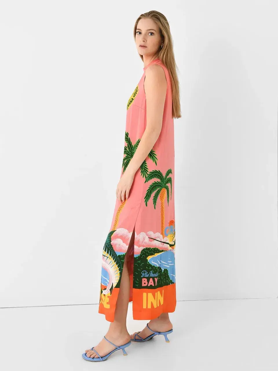 Alemais Paradiso Silk Midi Dress Pink Multi Size 10 AU - Image 20