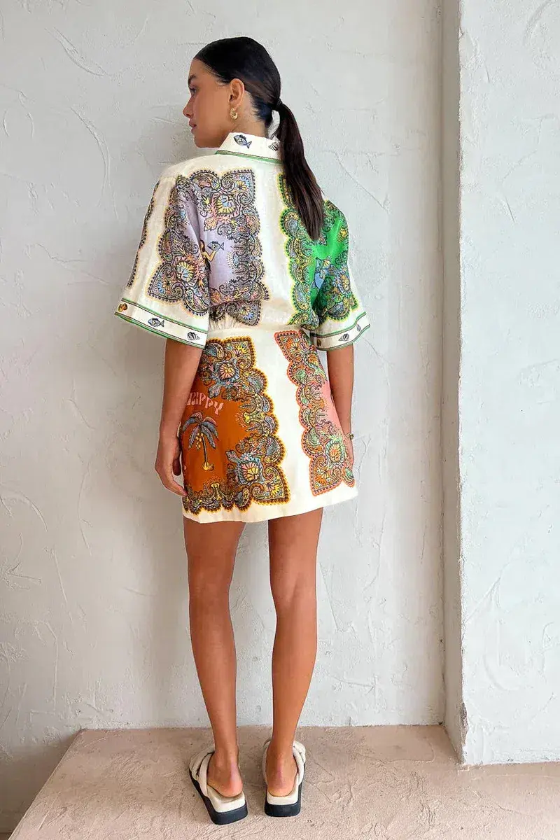 Alemais Trippy Troppo Mini Dress Multi Size 12 - Image 4