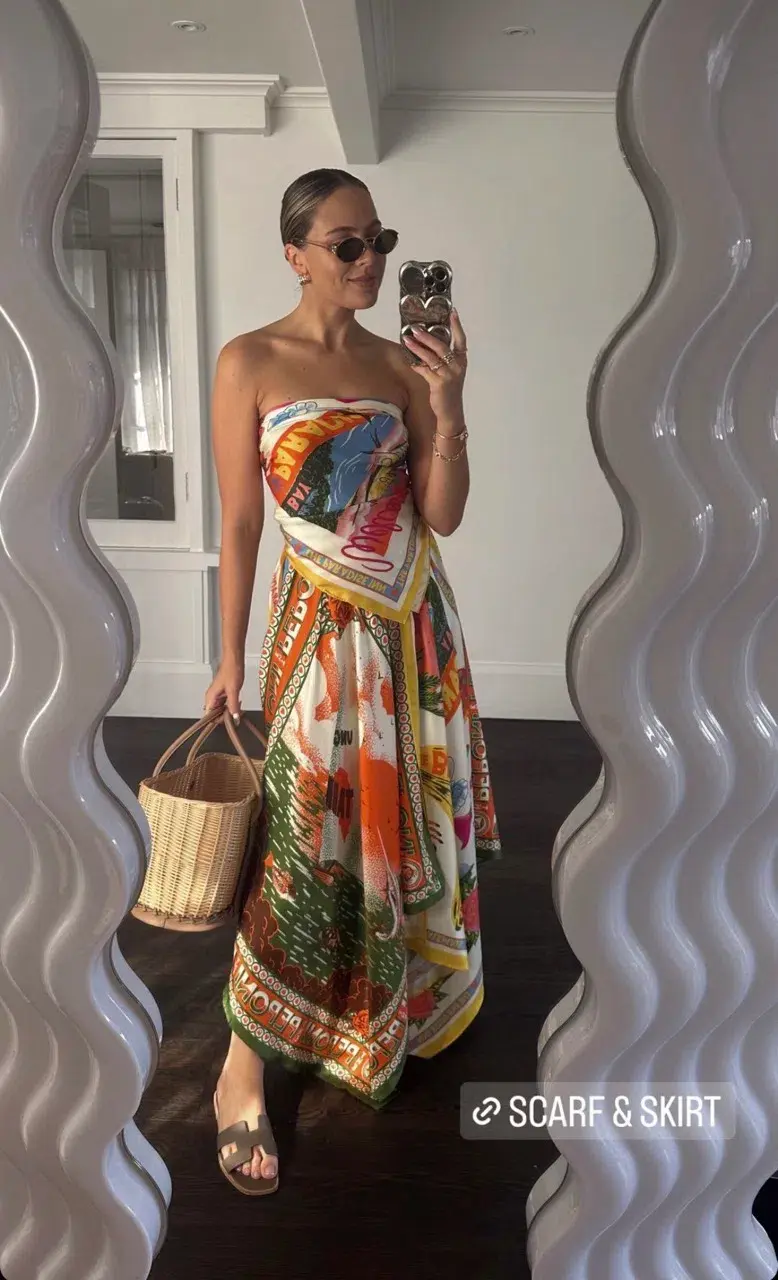 Alemais Samaki Scarf Top & Paradiso Silk Scarf Skirt Set Multi Size 10 AU - Image 16