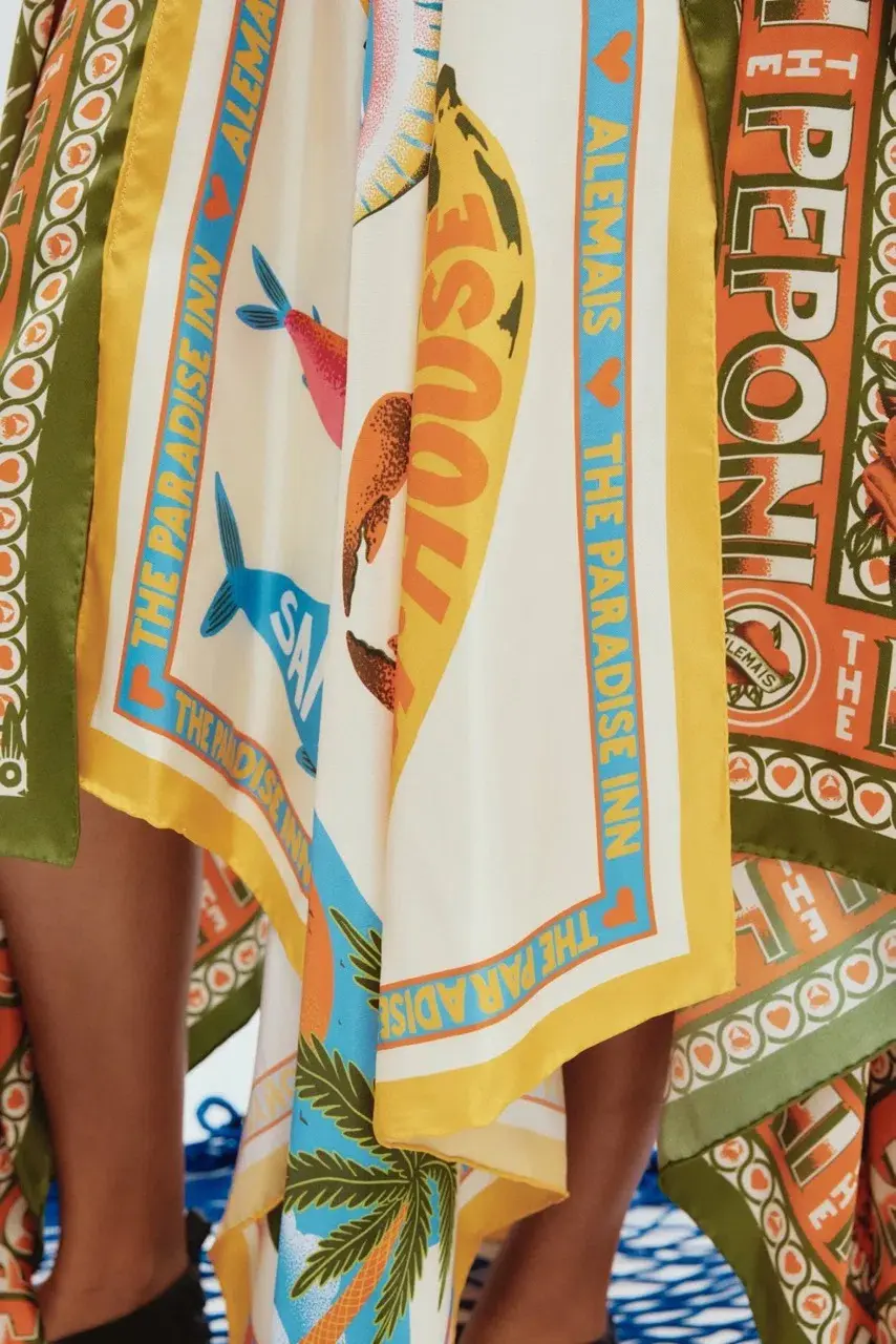 Alemais Samaki Scarf Top & Paradiso Silk Scarf Skirt Set Multi Size 10 AU - Image 15