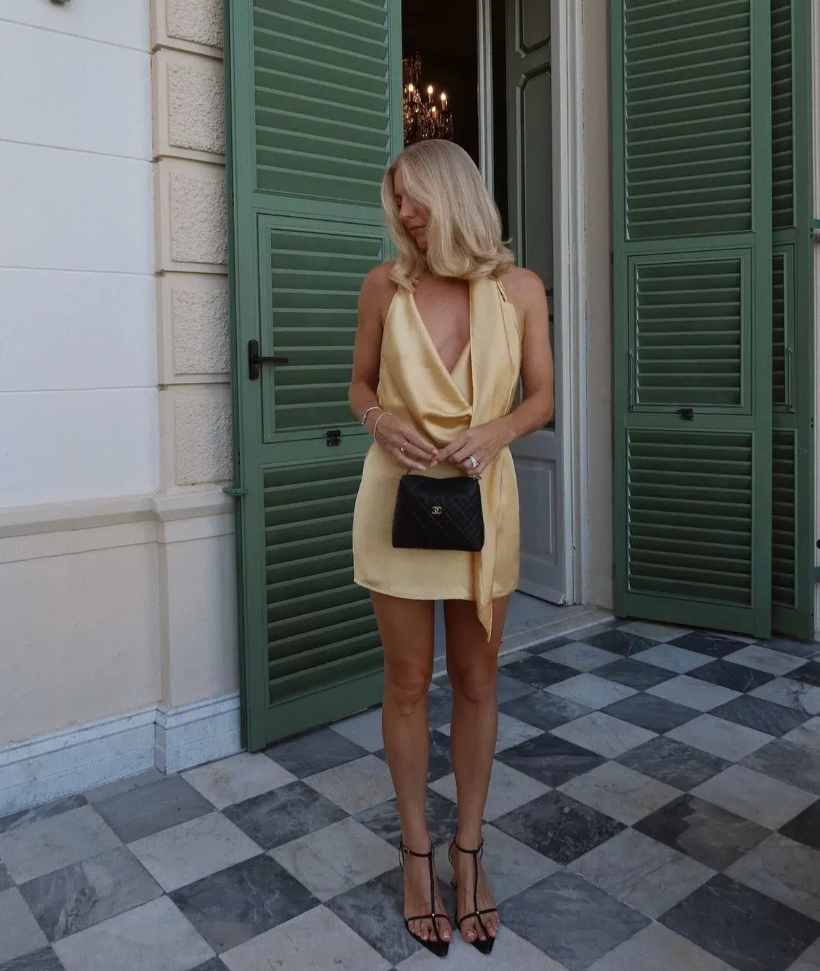 Custom Made Mini Dress Yellow Size 8 - Image 2